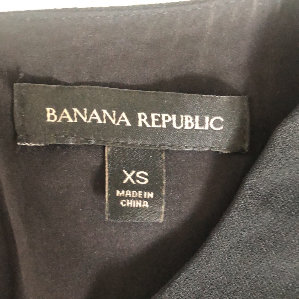 Banana Republic Fringe Crepe Blouse, black, XS - Picture 5 of 6